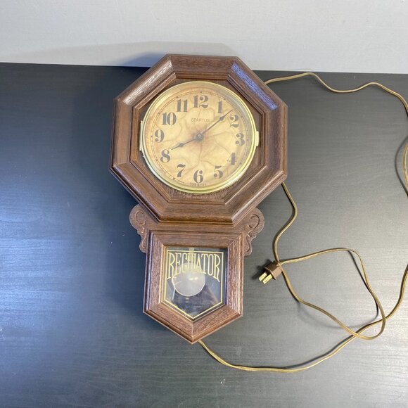 Vintage Spartus Regulator Pendulum Wall Clock Electric Working Mid Century,U.S.A - Picture 8 of 10